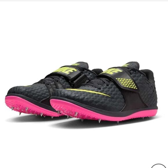 Nike Womens High Jump Elite Track Shoes, 4.5 Anthracite/Fierce Pink/Black New - Picture 1 of 13